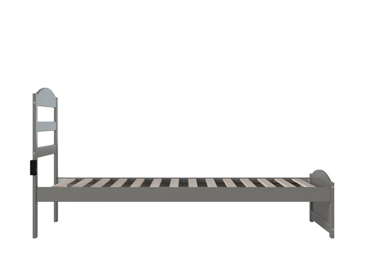 14" Twin XL Grey Wood Platform Bed Frame with Headboard and Footboard F69676