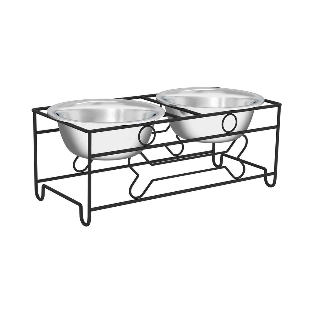 Modern Double Elevated Dog Bowls F286373
