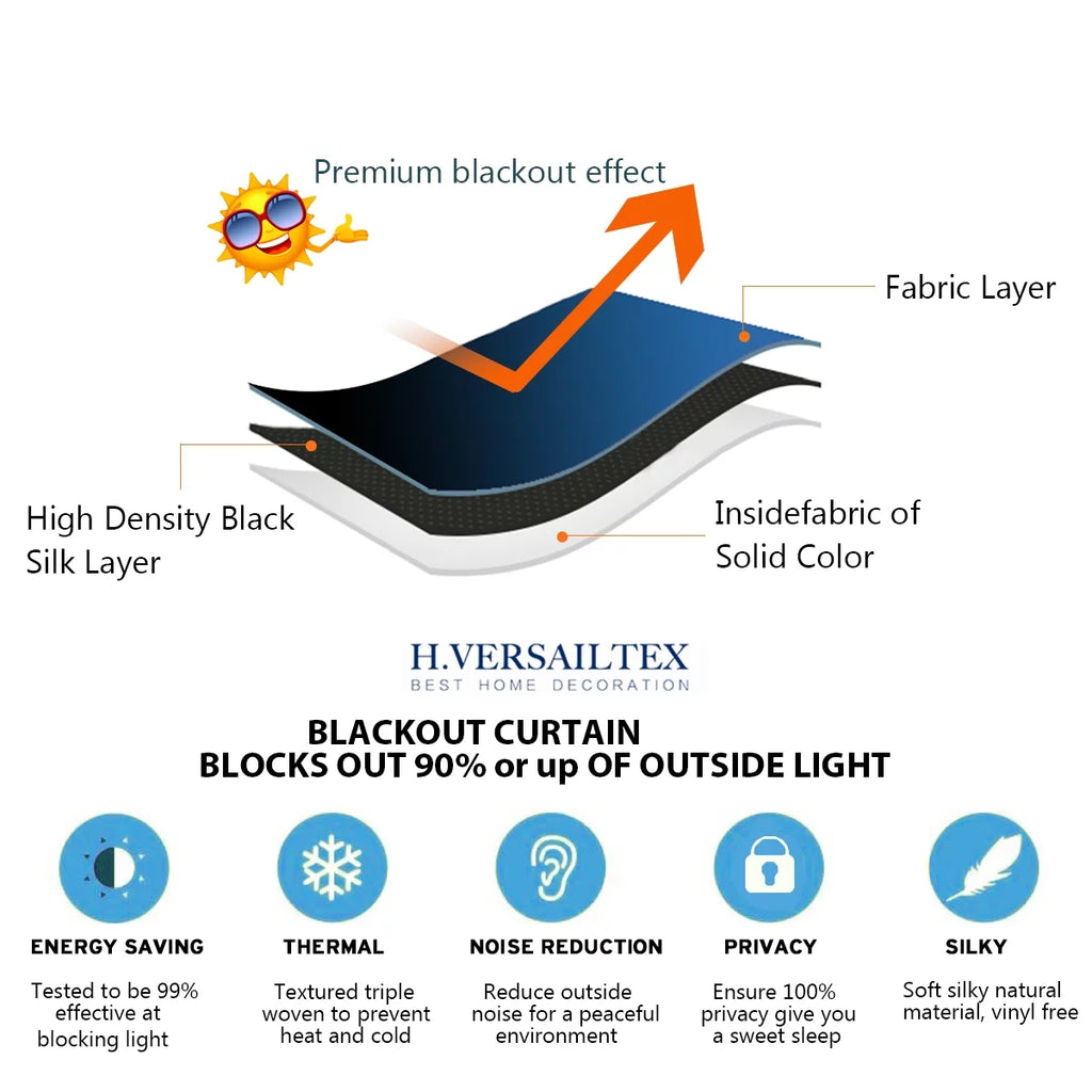 2 Piece Blackout Room Darkening Curtains H725947