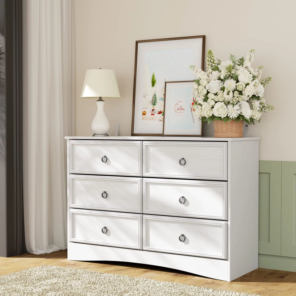 Gray 6 Drawer Wood Dresser T906