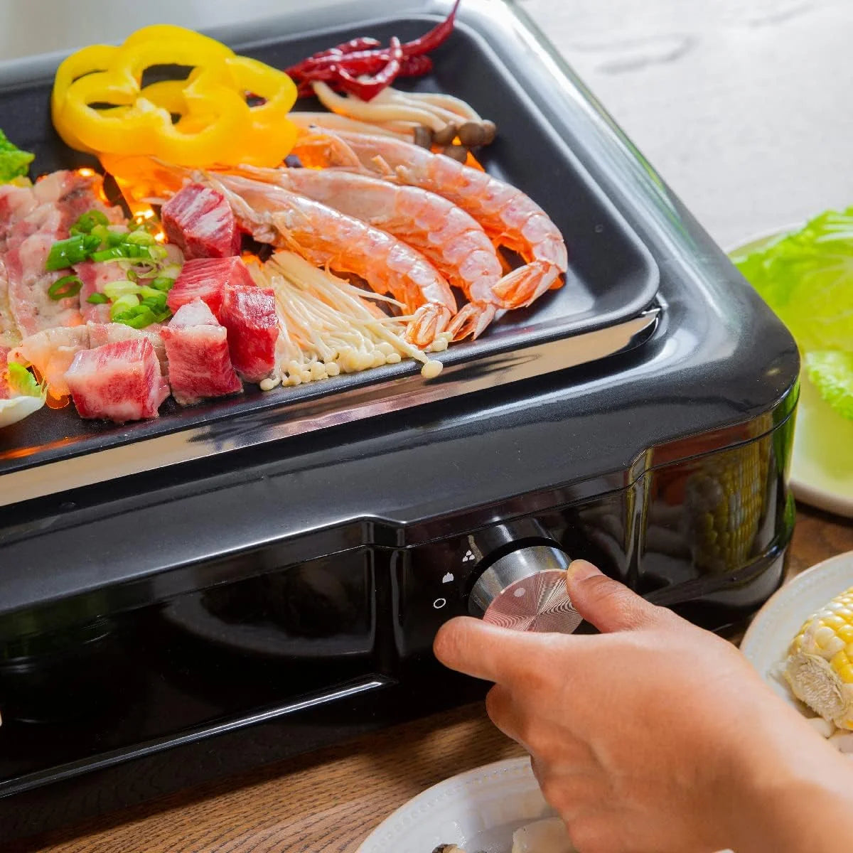 Electric Smokeless Indoor Infrared BBQ Grill with Non-Stick Grate and Drip Tray, Black P188800