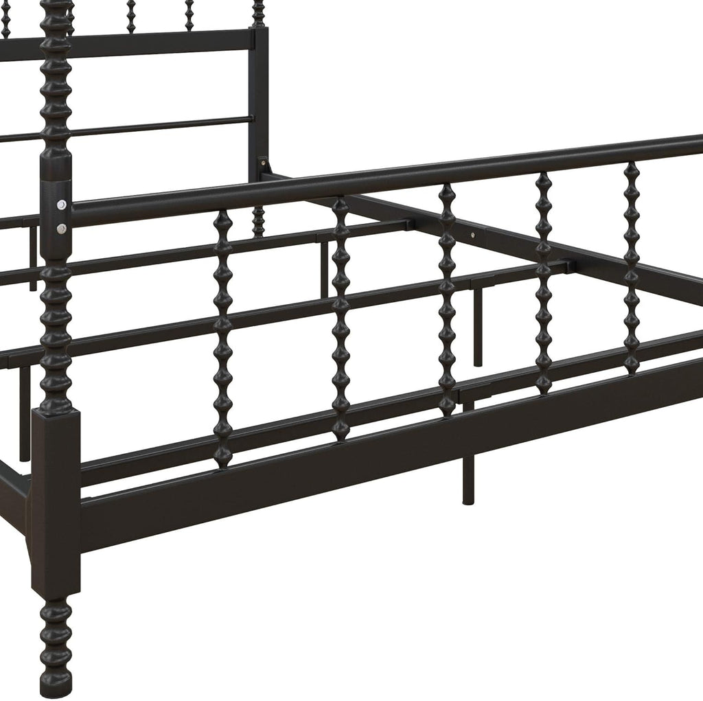 Full Size Metal Canopy Bed Frame in Black E669967
