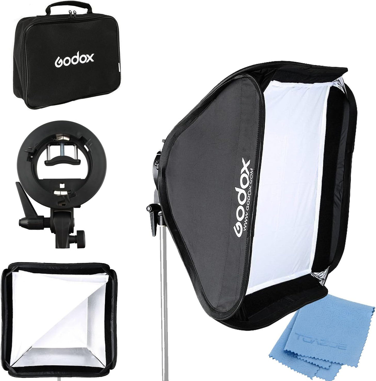 24"x 24" 60cmx60cm Foldable Universal Softbox with S Style Speedlite Bracket Pack of 2 J817614