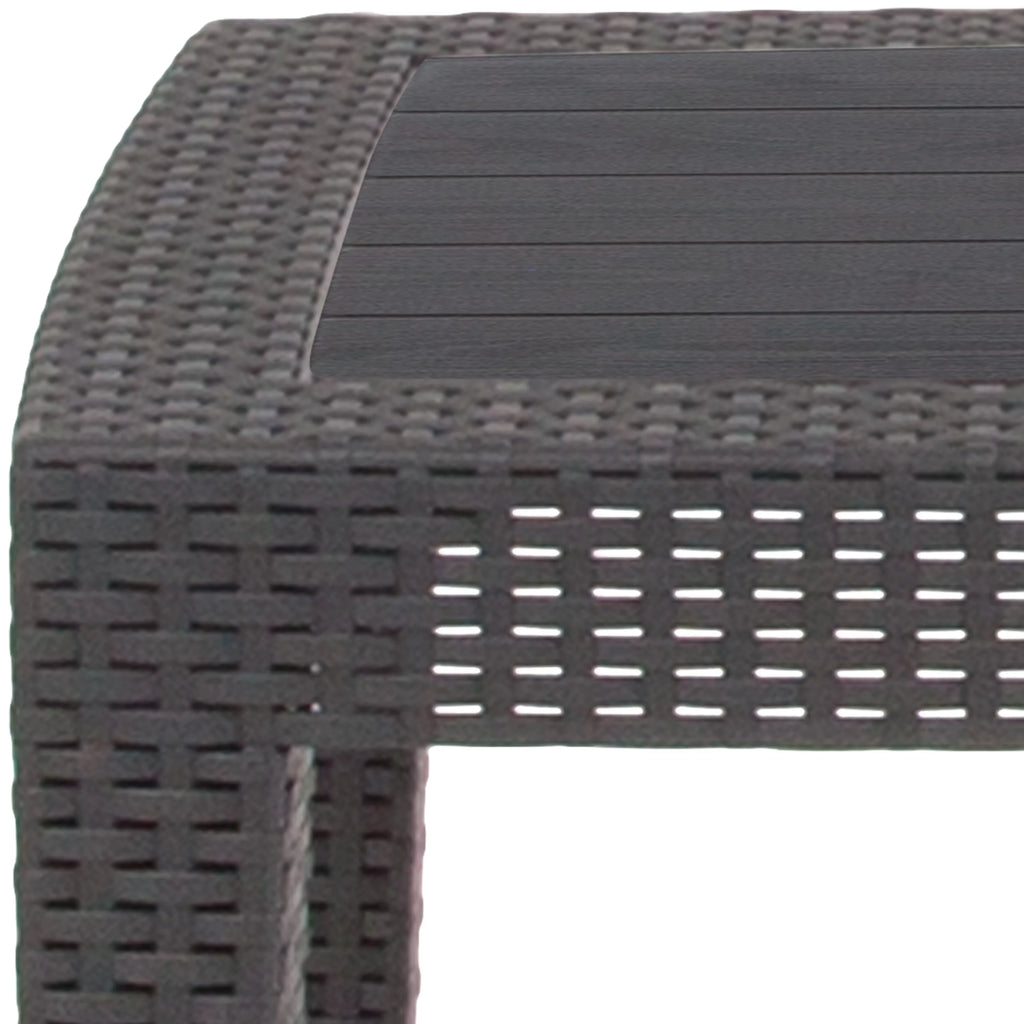 Dark Gray Faux Rattan Coffee Table L944335