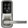 Satin Nickel Smart Touchscreen Door Latch Lock with Fingerprint and Bluetooth H7020