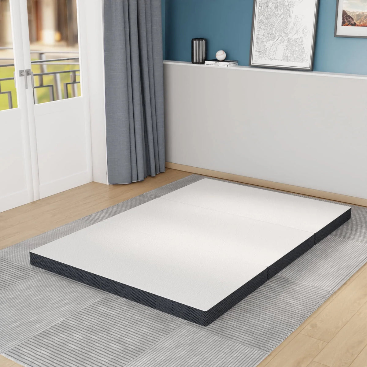 3 Inch Single Foldable Floor Mattress with Washable Cover N99396