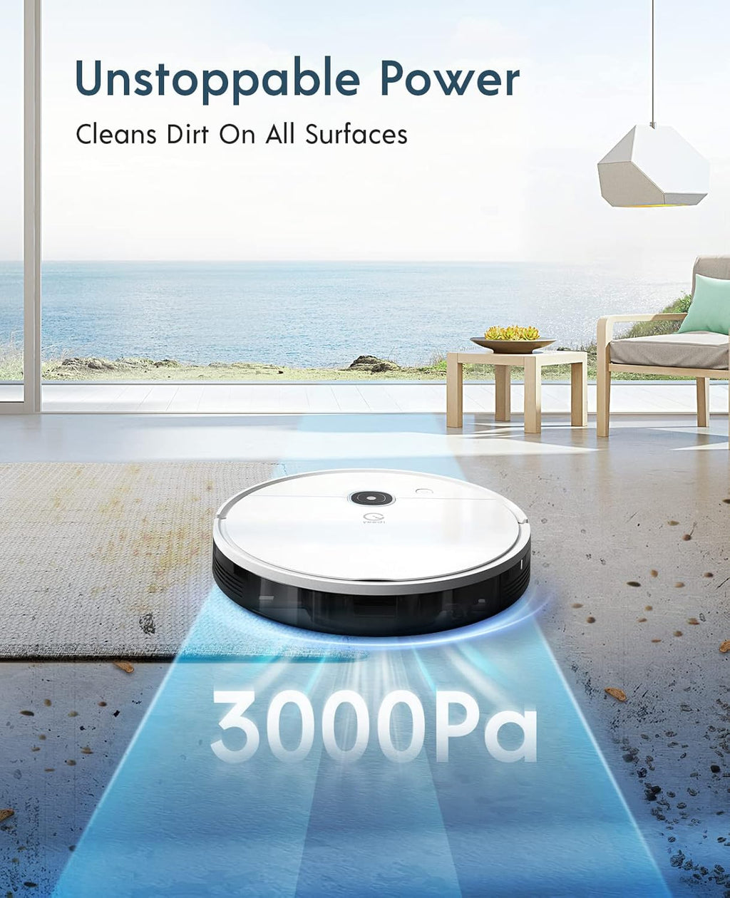 Robot Vacuum, 3000Pa Suction, Carpet Detection, Smart Visual Mapping, 110mins Runtime G65374